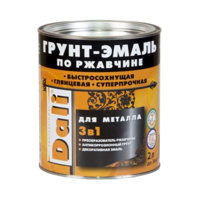 Грунт-эмаль по ржавчине DALI 3в1 зеленый мох (RAL 6005) 2л (3) Рогнеда в Москве