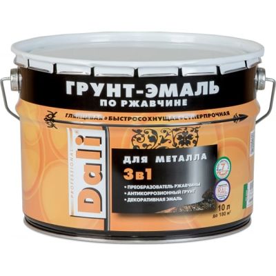Грунт-эмаль по ржавчине DALI 3в1 серая (RAL 7004) 10л (1) Рогнеда в Москве