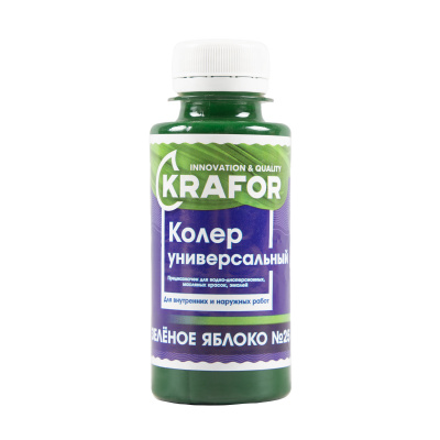 Колер универсальный №25 зеленое яблоко 100мл (6/108) "Krafor" в Москве