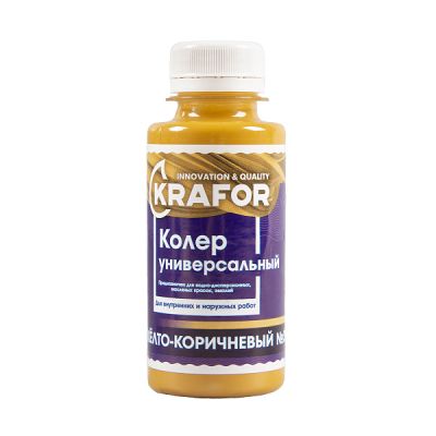 Колер универсальный №3 желто-коричневый 100мл (6/108) "Krafor" в Москве