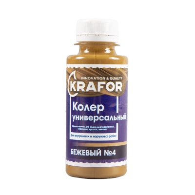 Колер универсальный №4 бежевый 100мл (6/108) "Krafor" в Москве