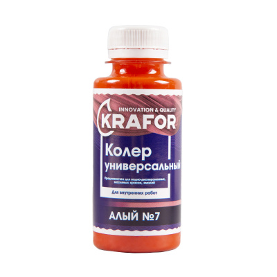 Колер универсальный №7 алый 100мл (6/108) "Krafor" в Москве