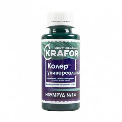 Колер универсальный №14 изумруд 100мл (6/108) "Krafor" в Москве