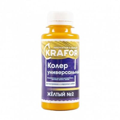 Колер универсальный №2 желтый 100мл (6/108) "Krafor" в Москве
