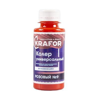 Колер универсальный №9 розовый 100мл (6/108) "Krafor" в Москве