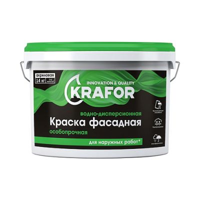 Краска В/Д фасадная 14кг (1) Krafor (салат) в Москве