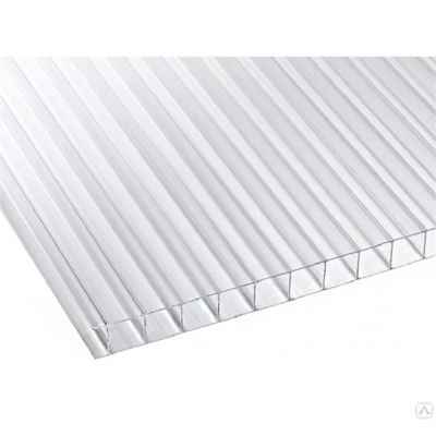 Сотовый поликарбонат PolyPlast 4х2100х6000 (прозрачный) в Москве
